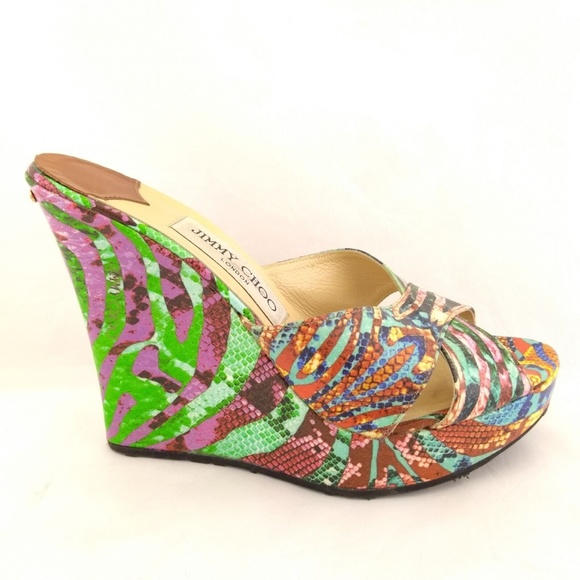 Jimmy Choo Shoes - Jimmy Choo 37 Platform Wedge Slide Sandals Open To